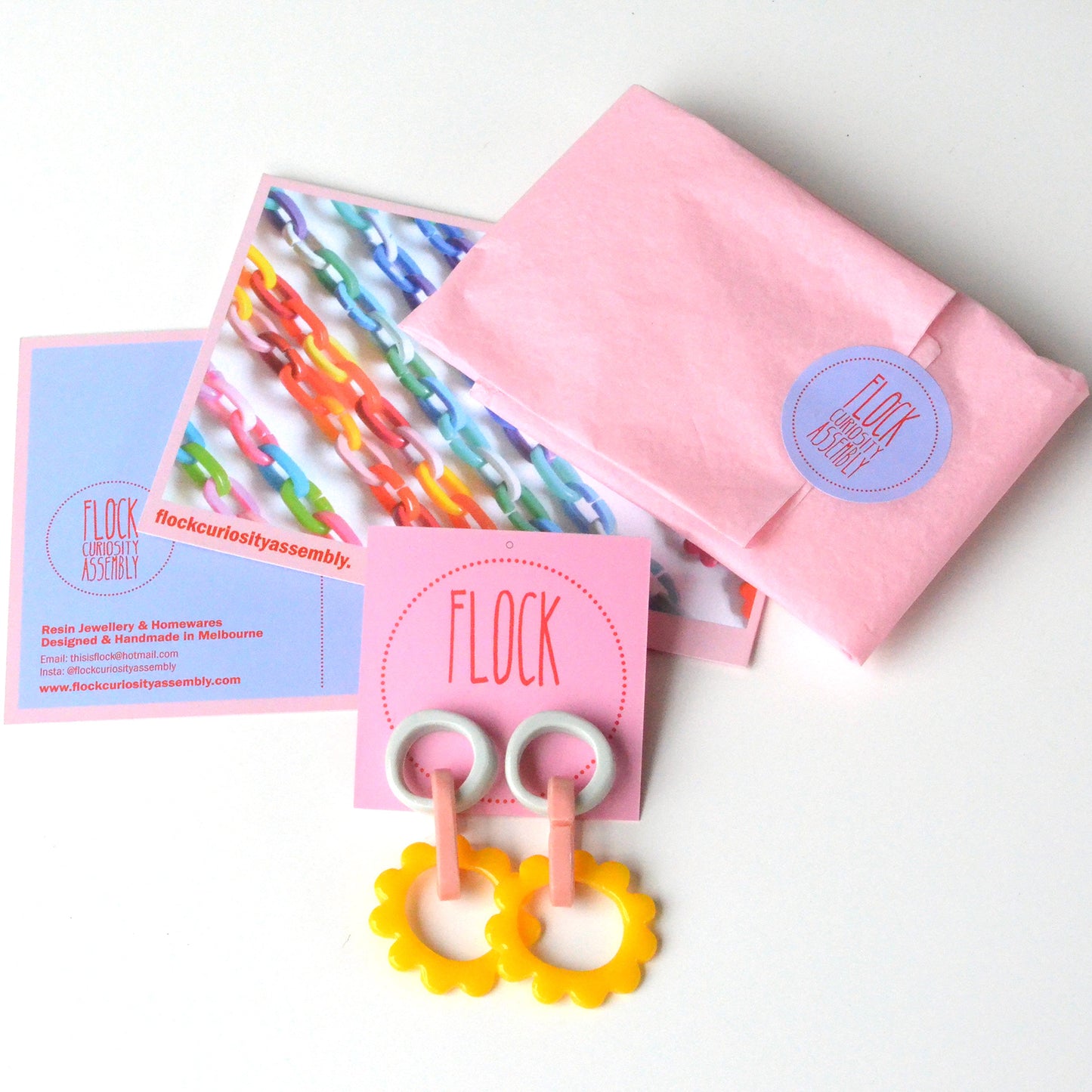 Mini Frill Drop Earrings-One of Kind Colourway