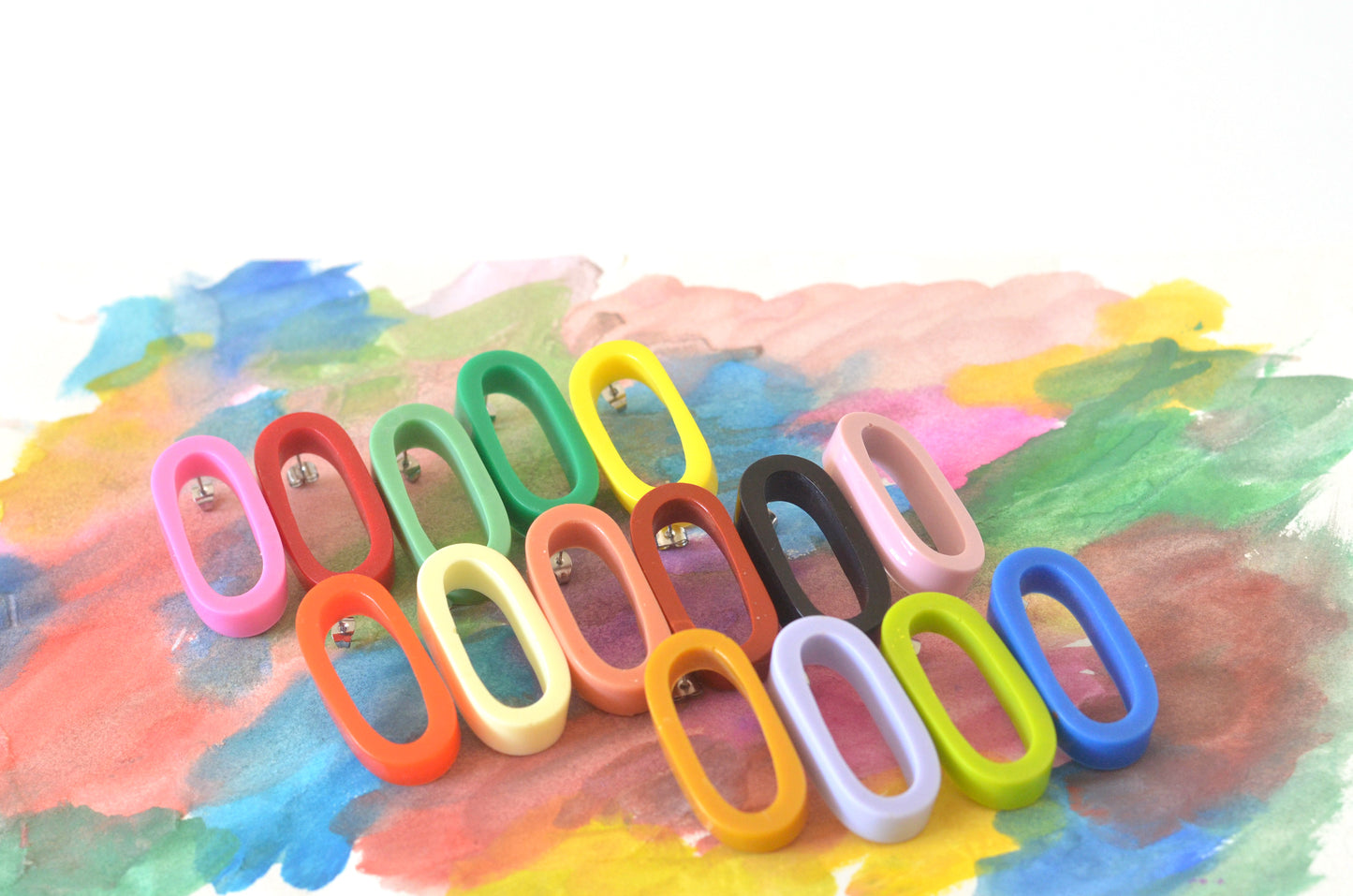 Taffy Long Link Studs - Barbie Pink