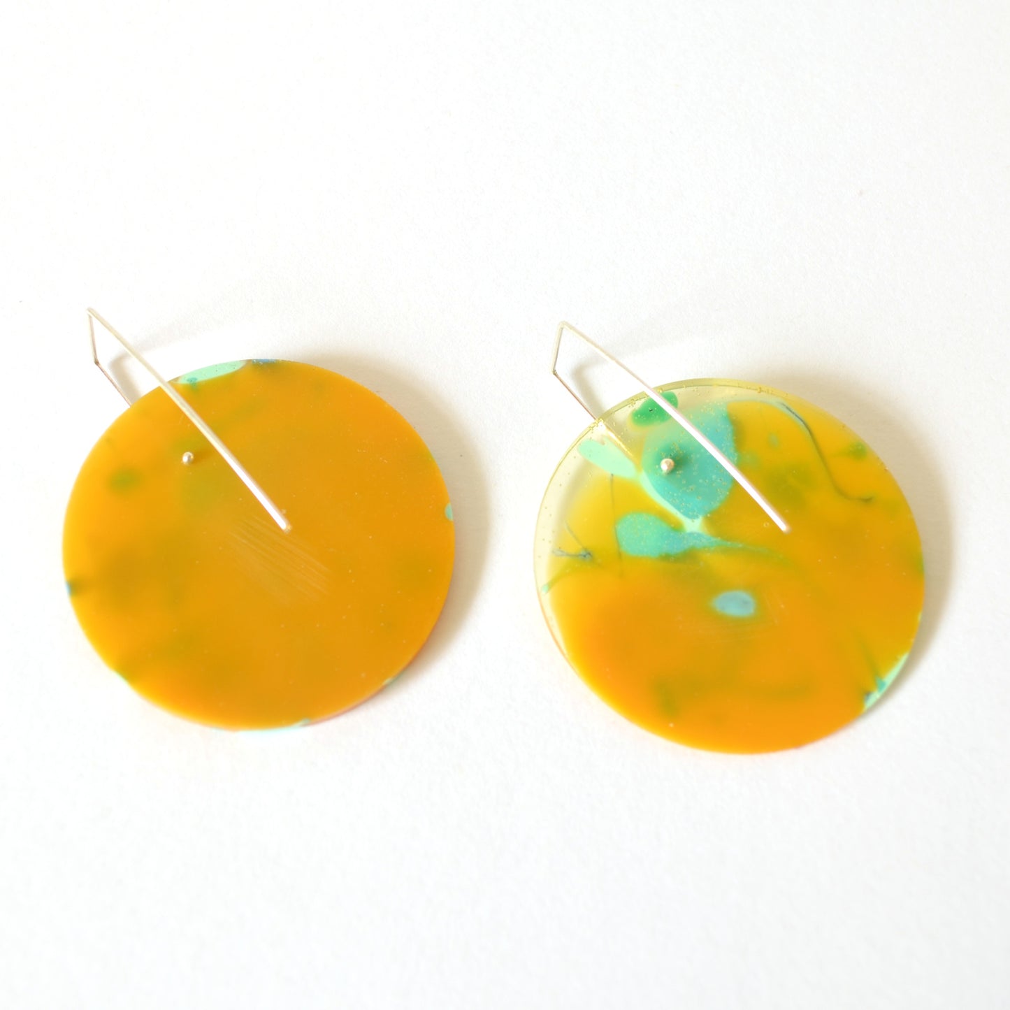 Large Disk Drops-Sterling Silver Hooks