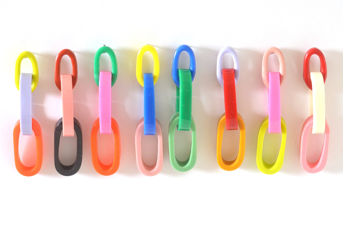 Taffy Long Link DROPS-Red/White/Blush Pink