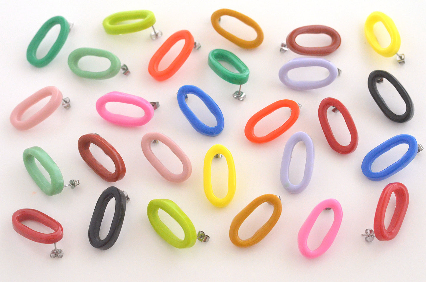 Little Long Link Studs-Peachy Brown