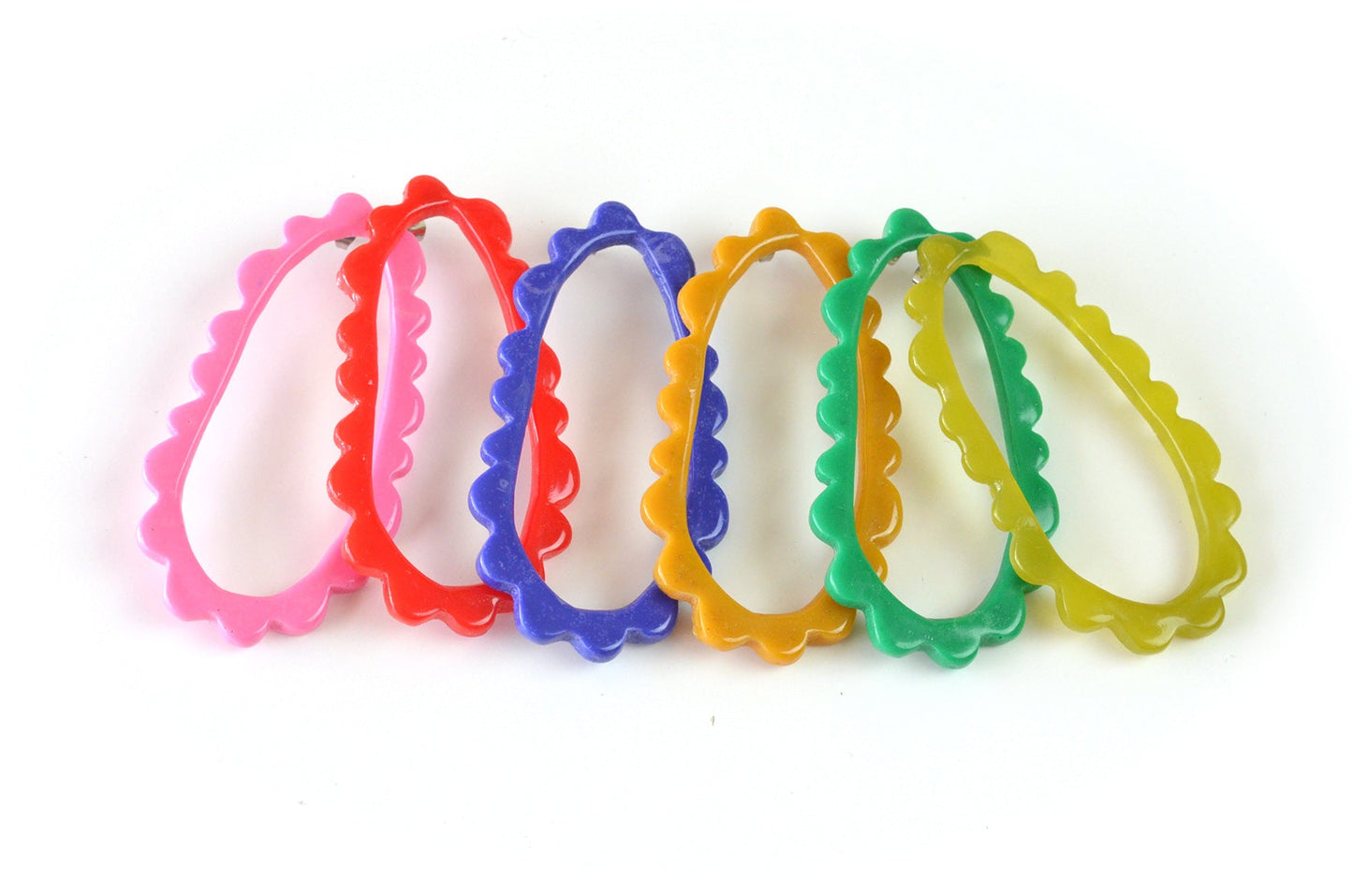 Oval Frill Statement Studs-MUSTARD