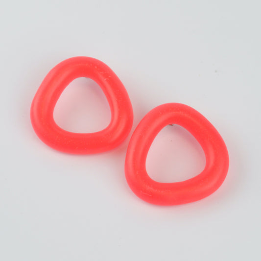 Matt Triangle Studs- Fluro Pink