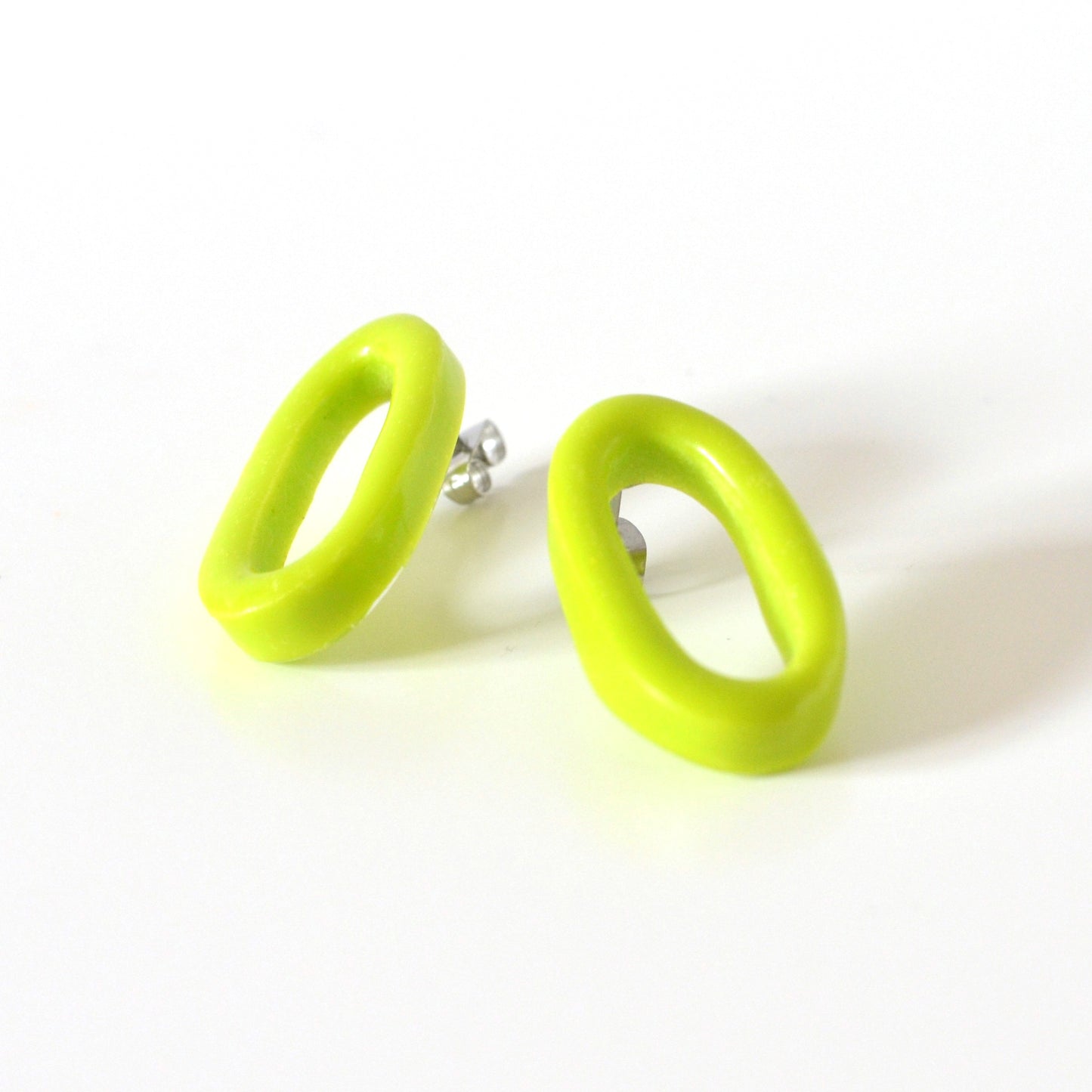 Little Long Link Studs-Lime Green