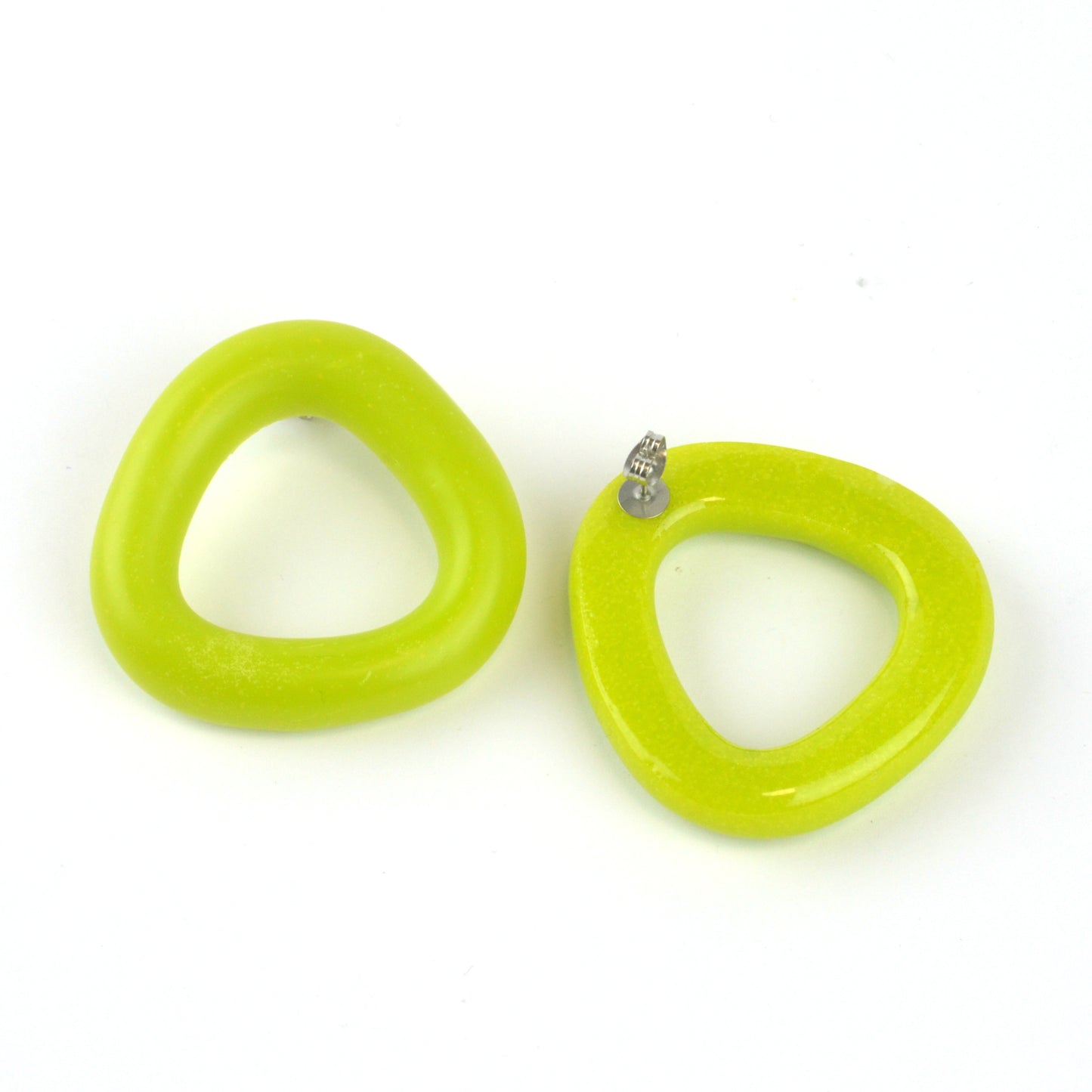 Matt Triangle Studs-Chartruese Green