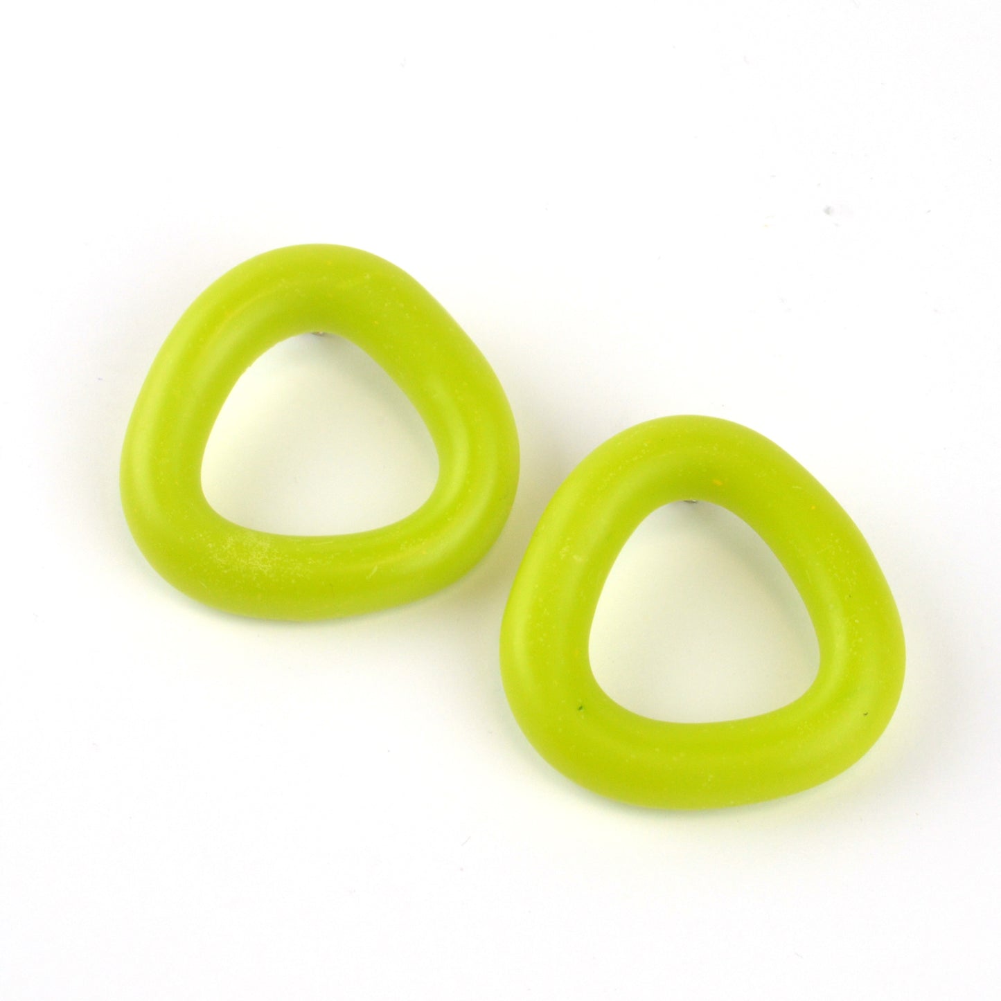 Matt Triangle Studs-Chartruese Green