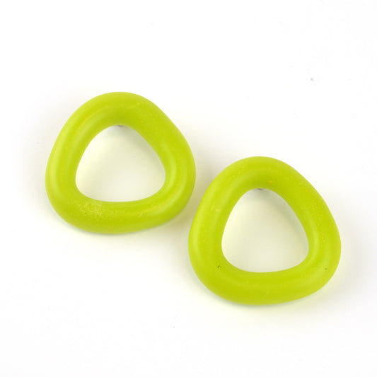 Matt Triangle Studs-Chartruese Green