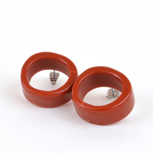 Round Link Studs Brown