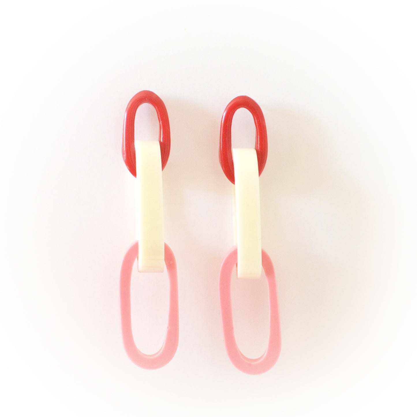 Taffy Long Link DROPS-Red/White/Blush Pink