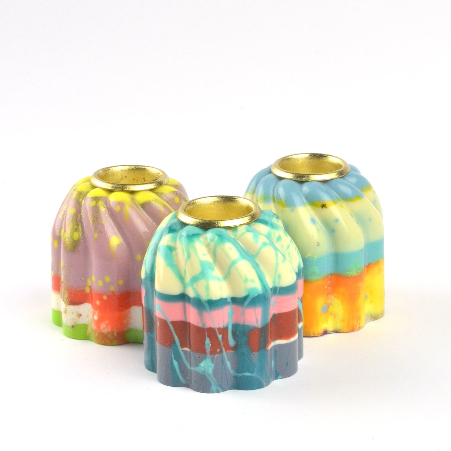 Cream Candlestick Holder - One of a kind colour way