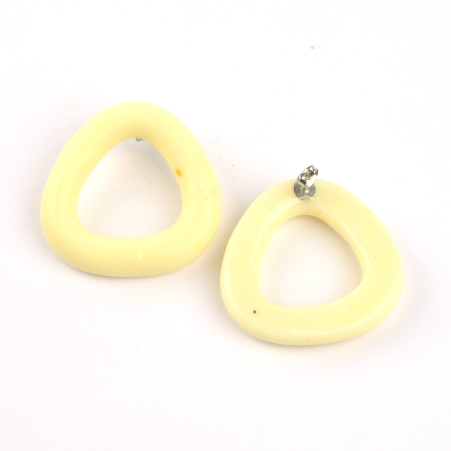 Matt Triangle Studs- Cream