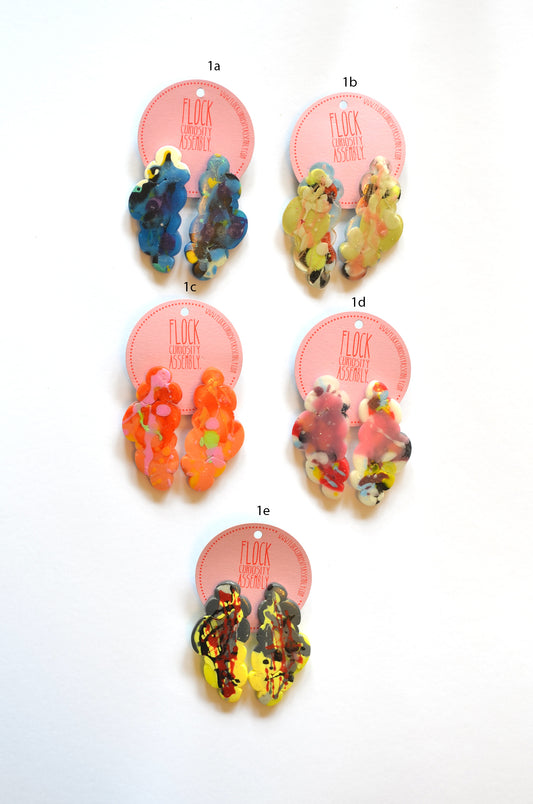 Flat Bubble Cluster Statement Studs-  Multiple Listings