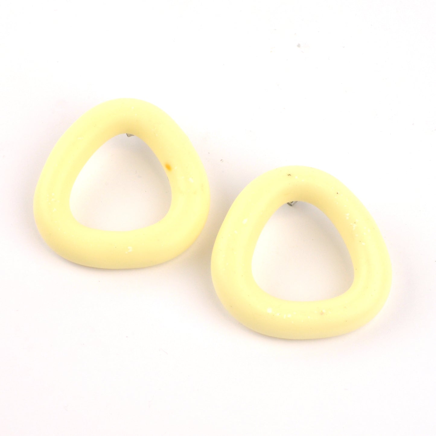 Matt Triangle Studs- Cream