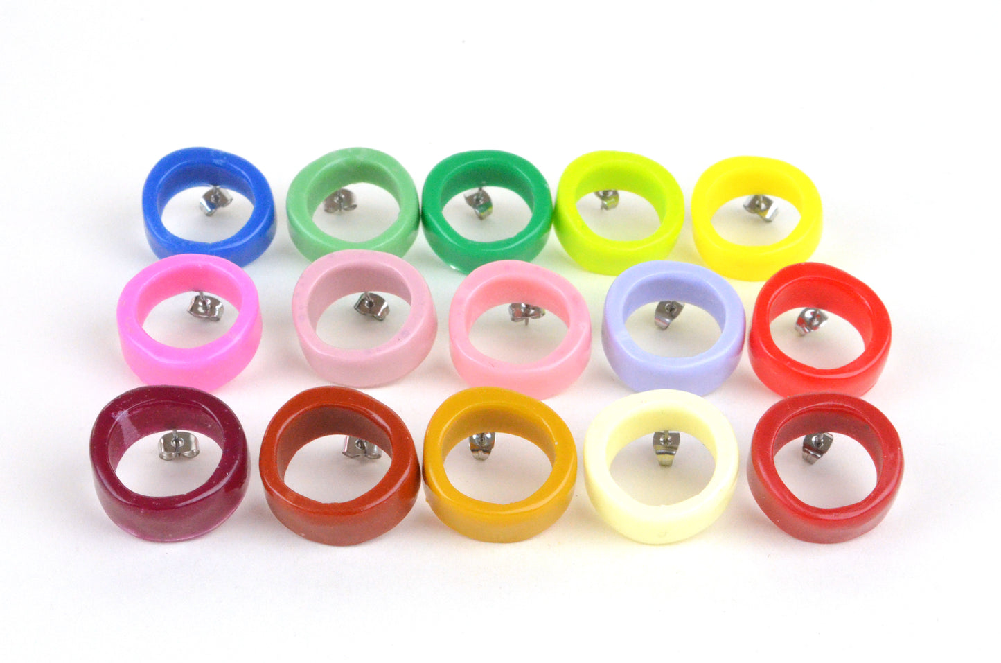 Round Link Studs Mauve Pink