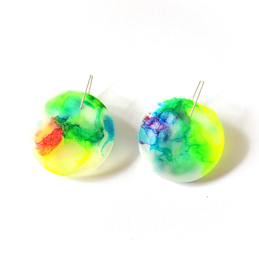 Large Disk Drops-Sterling Silver Hooks