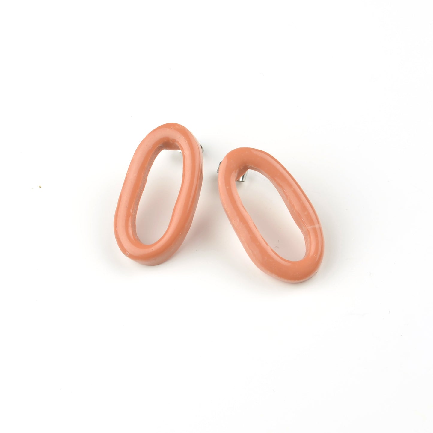 Little Long Link Studs-Peachy Brown