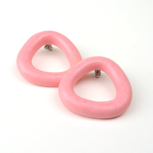 Matt Triangle Studs-Dusty Pink