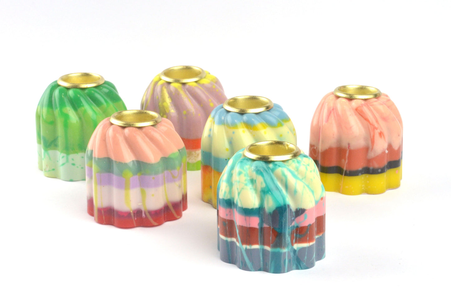 Cream Candlestick Holder - One of a kind colour way
