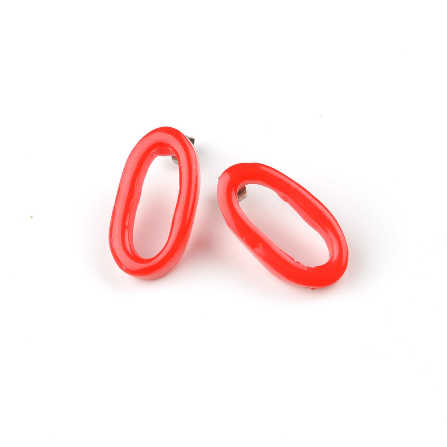 Little Long Link Studs-Bright Red